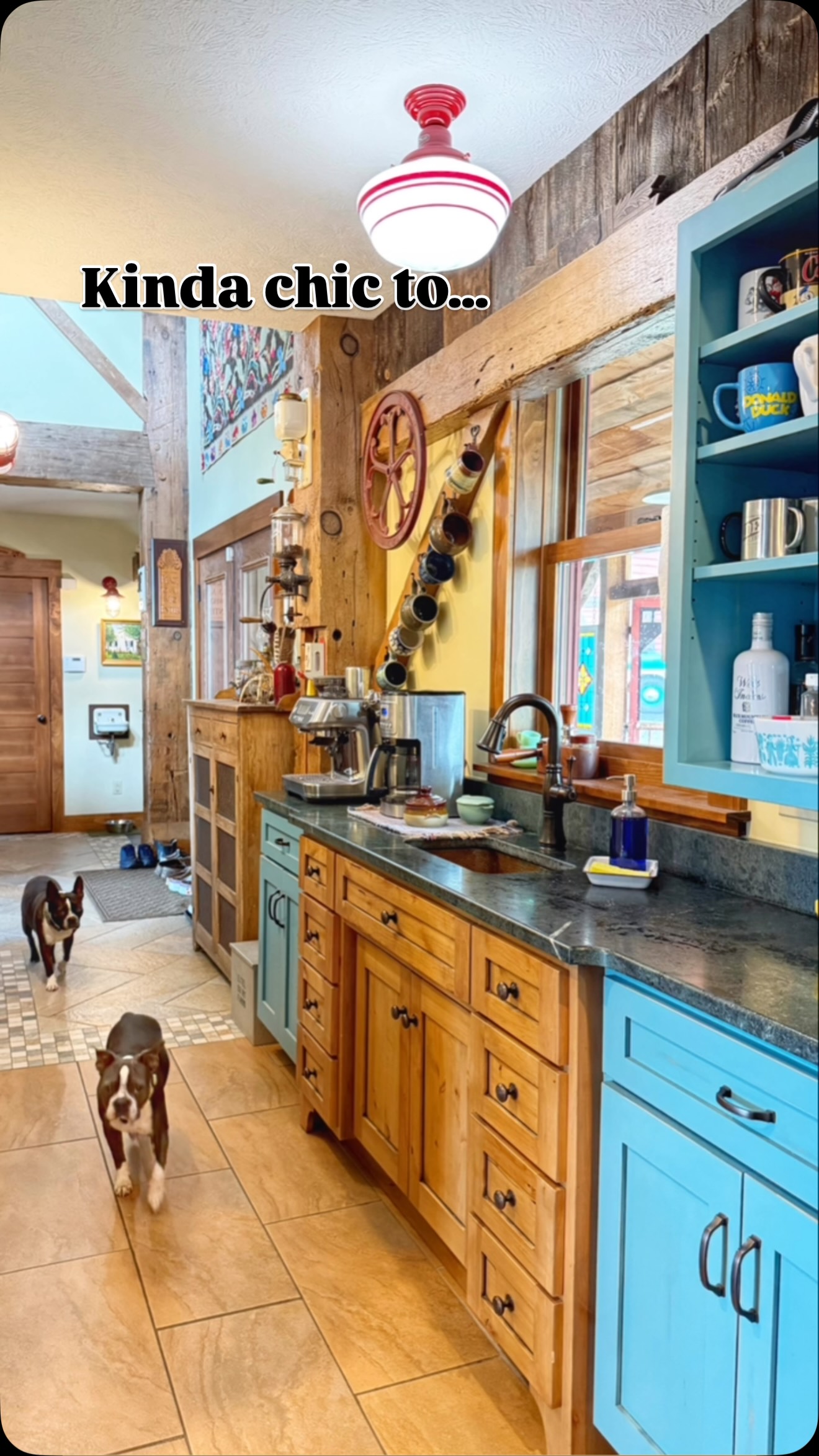 Colorful eclectic kitchen farmhouse