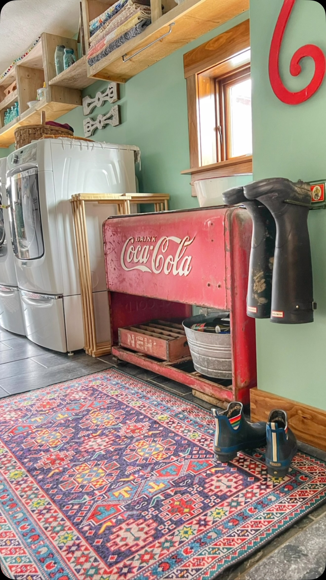 Vintage red retro kitchen item barn home